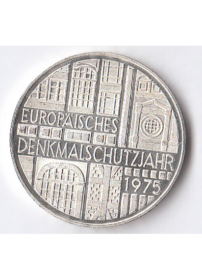 GERMANIA REPUBBLICA FEDERALE 5 Mark 1975 Ag. Protezione monumenti europei